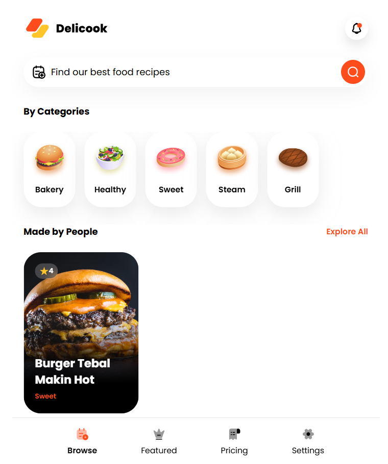 Web Food Recipes App