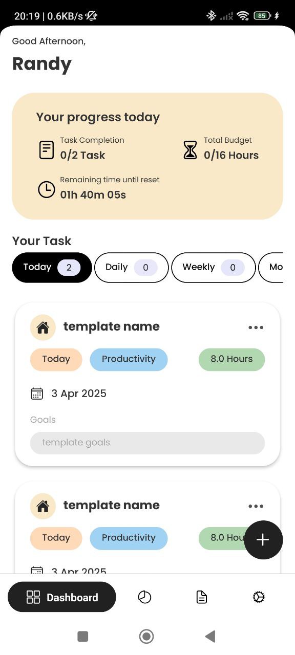 Time Budget Management App